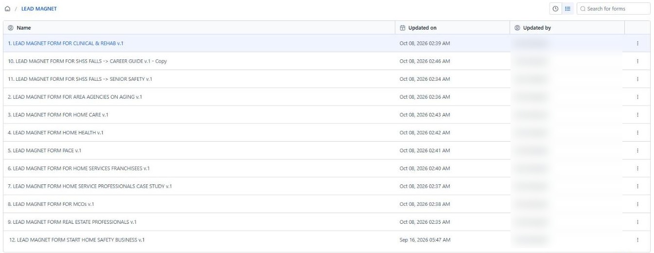 Lead magnet folder with twelve audience-specific forms