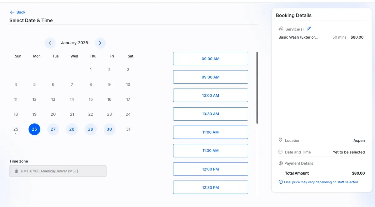 Automobile Cleaning Company (Funnel, Form & Automation), screenshot 5